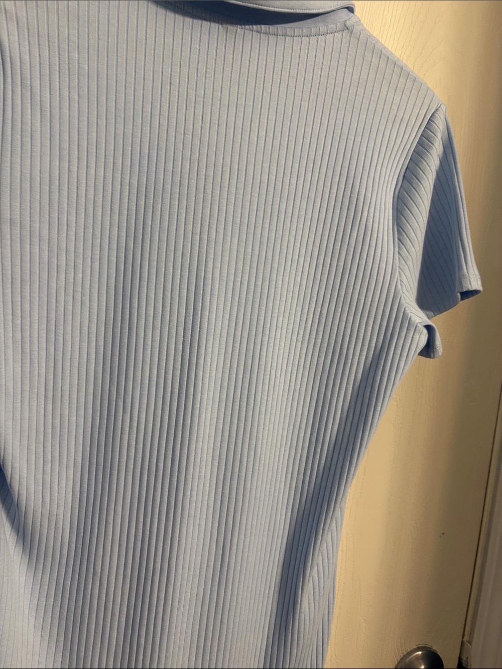 H&M Light Blue Ribbed Polo Mini Dress - Picture 6 of 7